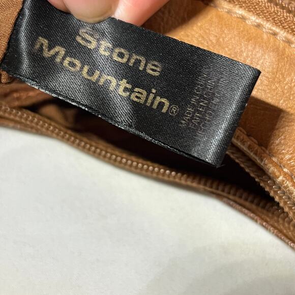 VTG Y2K Stone Mountain Brown Leather Hobo Bag Shoulder Purse Small Grunge 11x8 - Picture 10 of 10